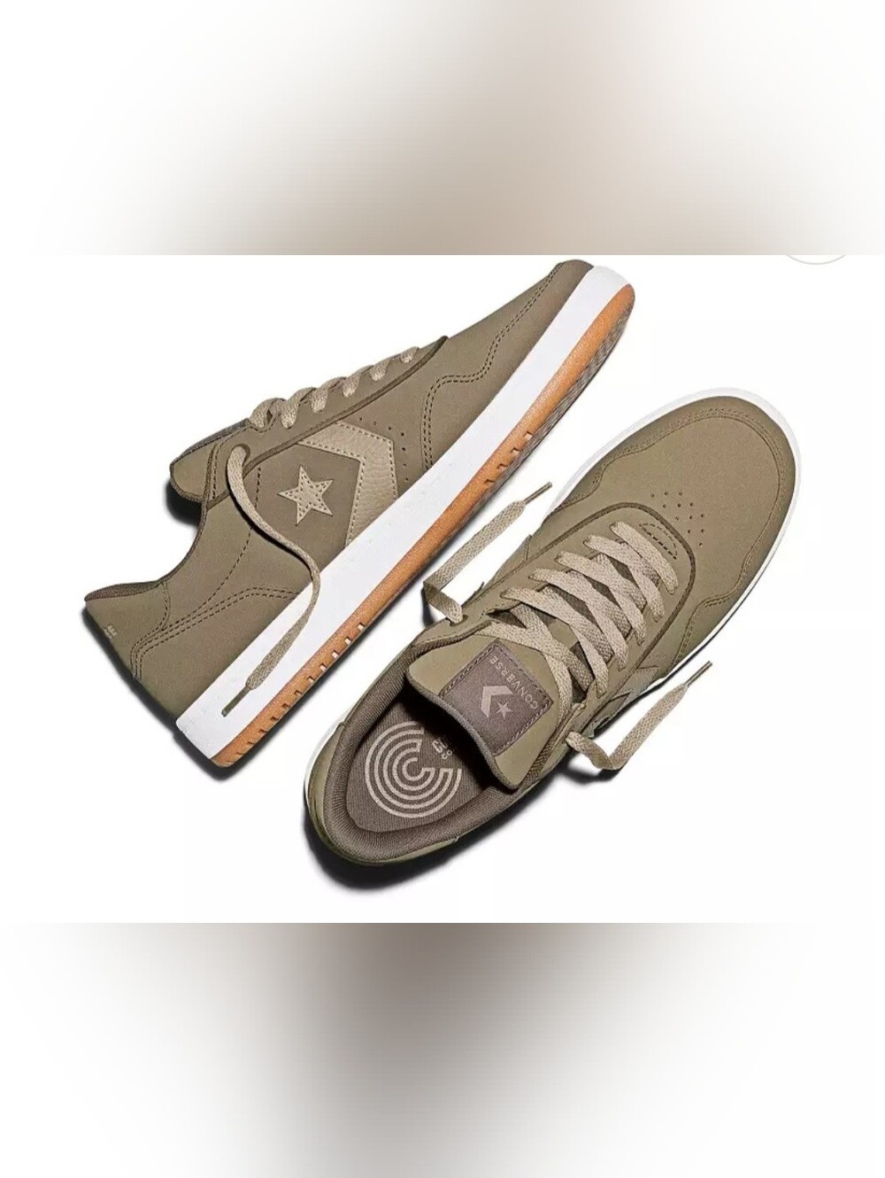 Converse Unisex Sport Casual Men's Low-Top Sneakers in Taupe with White Midsole